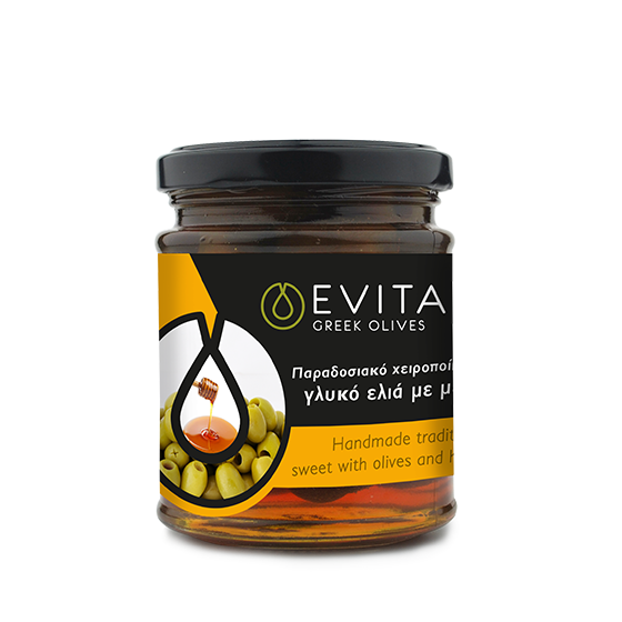 Confit of green olives with honey - By Elena Greek Treasures - 270 gr