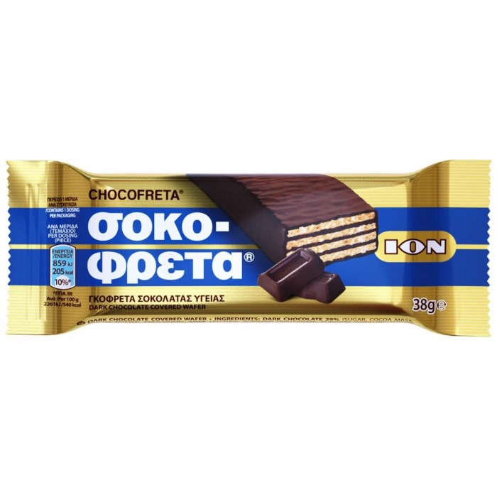 Donkere chocoladewafel "chocofreta" - Ion - 38 gr