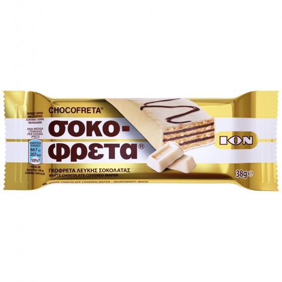 Wafel van witte chocolade "chocofreta" - Ion - 38 gr