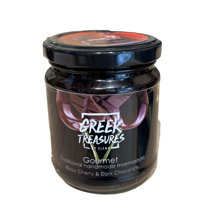 Marmelade cerises noires et chocolat noir - By Elena Greek Treasures  - 270 gr
