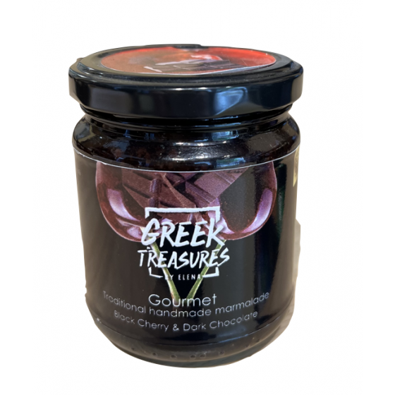 Marmelade van donkere kersen en donkere chocolade - Door Elena Greek Treasures - 270 gr