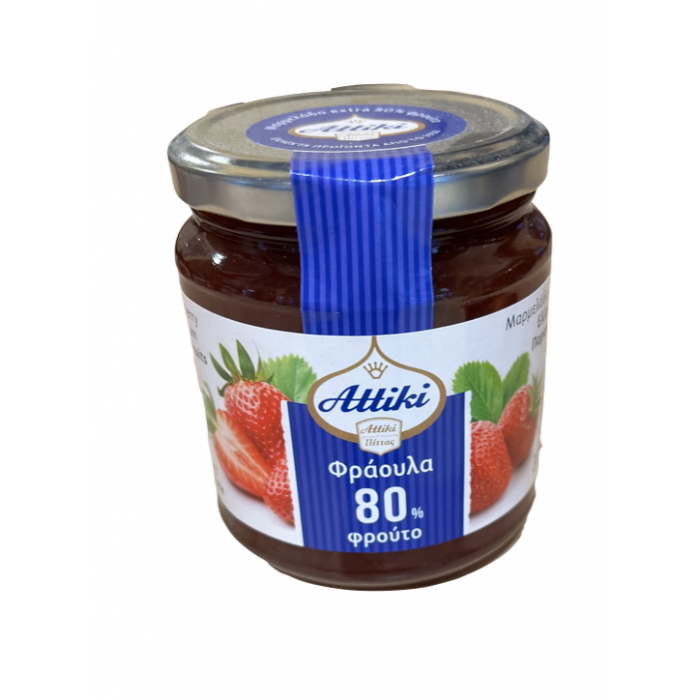 Strawberry jam 80% fruit - Attiki - 370 gr
