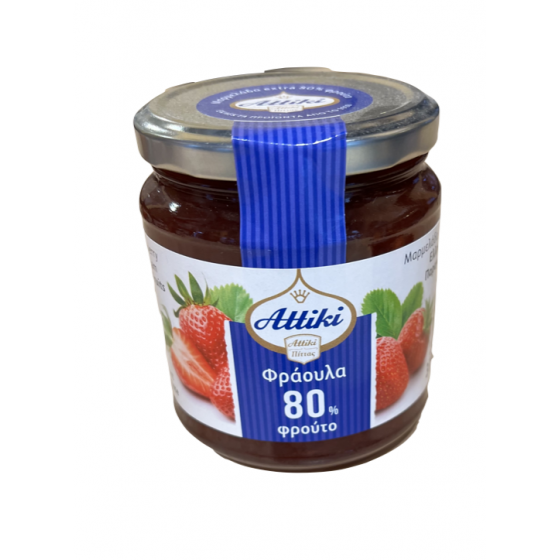 Confiture de fraises 80 % de fruits - Attiki - 370 gr