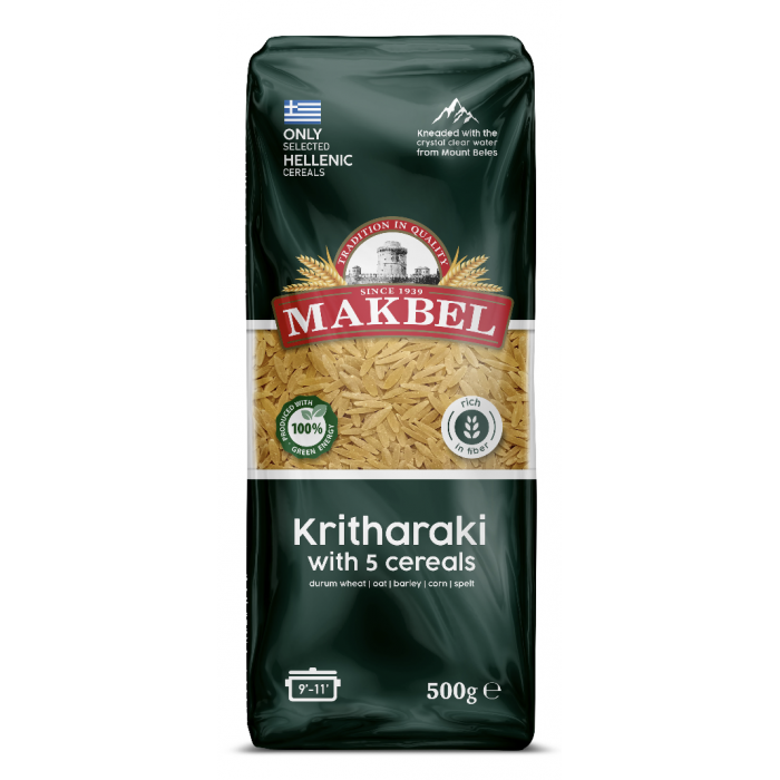 Griekse pasta "kritharaki" met 5 ontbijtgranen - Makvel - 500 gr