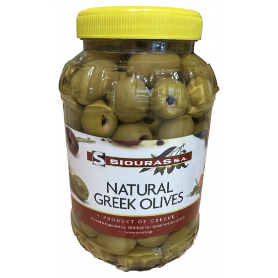 Mammoth pitted green olives from Halkidiki - Siouras - 1 kg