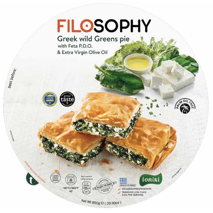 Pita puff pastry with PDO feta with spinach and “chortas” - Filosophy - 850 gr