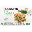 Crumpled puff pastry pita with PDO feta and spinach - Filosophy - 550 gr