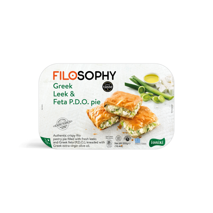 Pita puff pastry with PDO feta and leeks - Filosophy - 550 gr