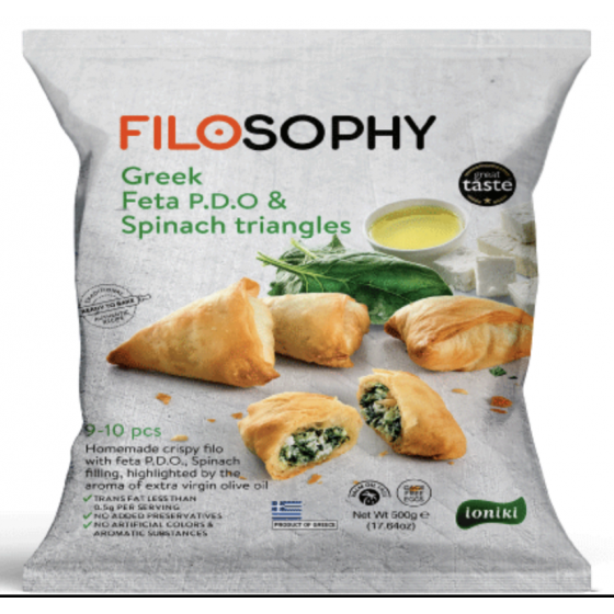Mini bladerdeegdriehoekjes met BOB feta en spinazie - Filosophy - 500 gr