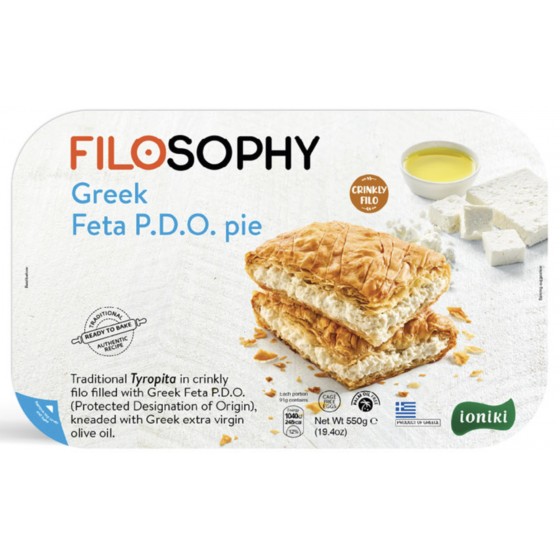 Crumpled puff pastry pita with feta PDO - Filosophy - 550 gr