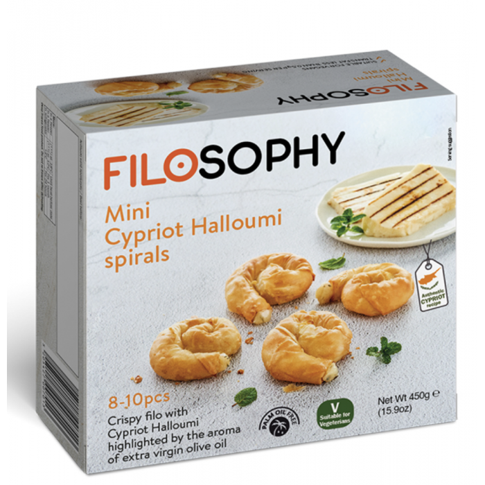 Mini spiral-shaped puff pastry with halloumi cheese - Filosophy - 450 gr