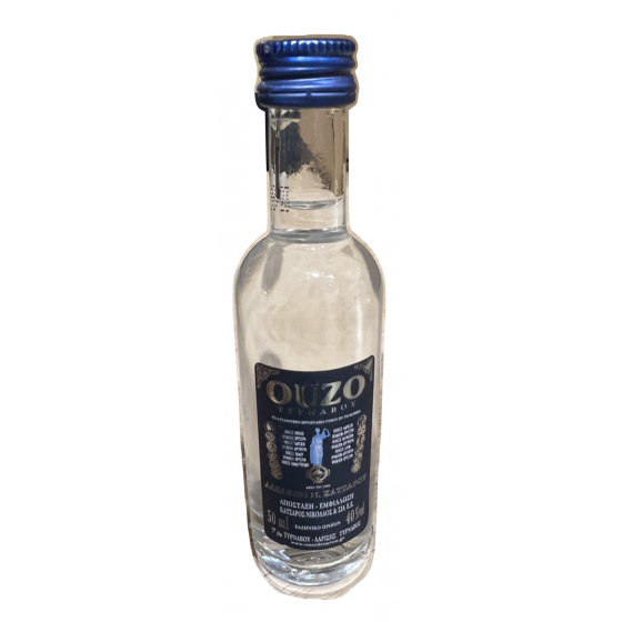 Ouzo van Tirnavos 40° - Katsaros Family - 48 p van 0,05 L