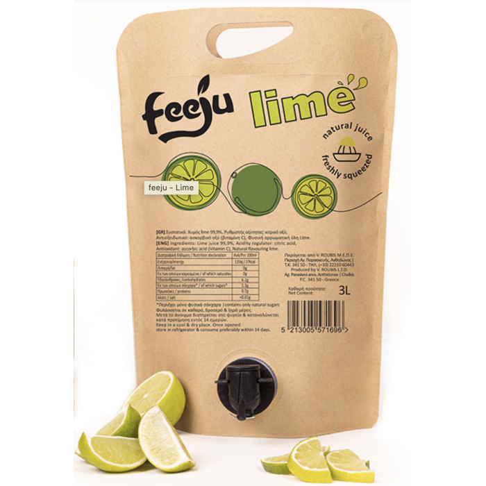Jus de citron lime pressé bio - Feeju - 1,5 L