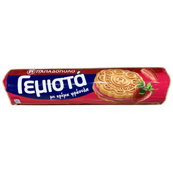 Strawberry filled biscuits "gemista" - Papadopoulos - 200 gr