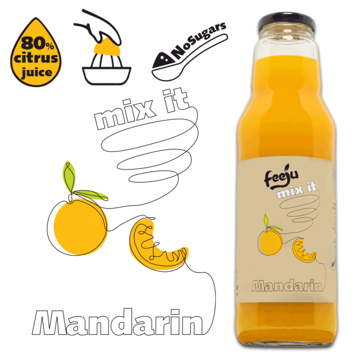 Jus de mandarine concentré - Feeju - 0,75 L