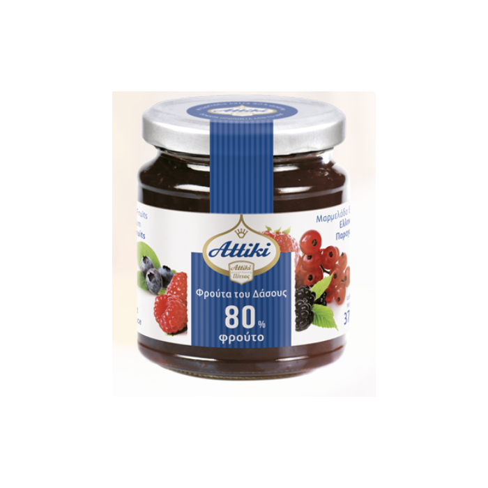 Confiture de fruits des bois 80 % de fruits - Attiki - 370 gr