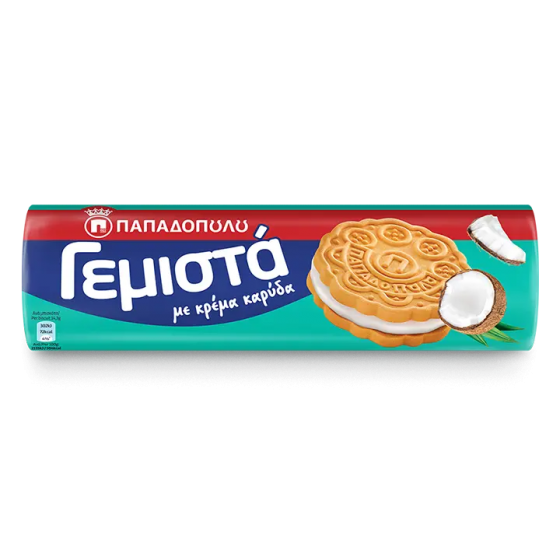 Met kokosnoot gevulde koekjes “gemista” - Papadopoulos - 200 gr
