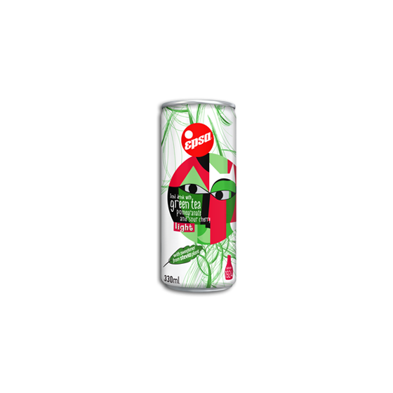 Groene thee light met aardbei en munt - Epsa - 330 ml
