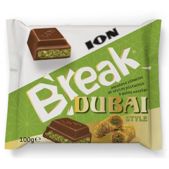 Milk chocolate with pistachios DUBAÏ Style "break" - Ion - 100 gr