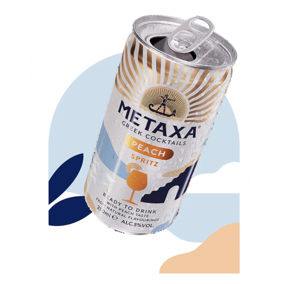 Metaxa Greek cocktail "Peach Spritz" 5% alc 250ml