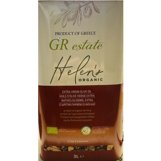Huile d'olive extra-vierge BIO - Gr Estate Kalamata - 3 L