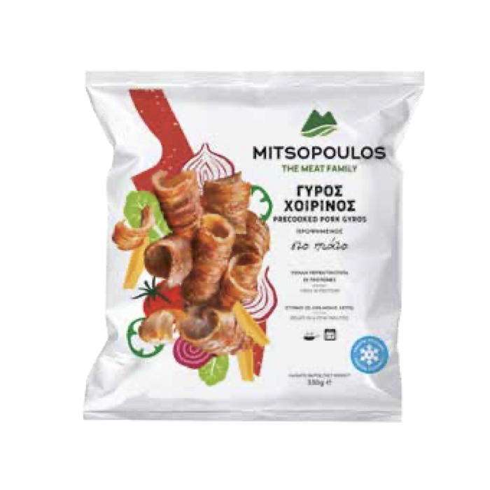 Frozen pre-cooked pork gyros  -  Mitsopoulos - 330 gr
