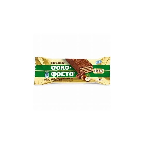Gaufrette au chocolat au lait et aux noisettes "chocofreta" - Ion - 38 gr